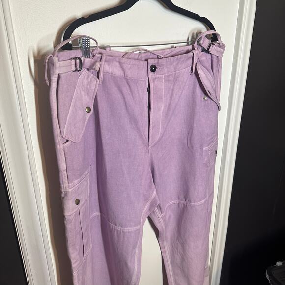 Faith Connexion Men's Purple Tie Dye Cargo Pants Size IT 52 US Size XL - Picture 3 of 16